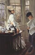 James Tissot Reading The News (nn01) oil